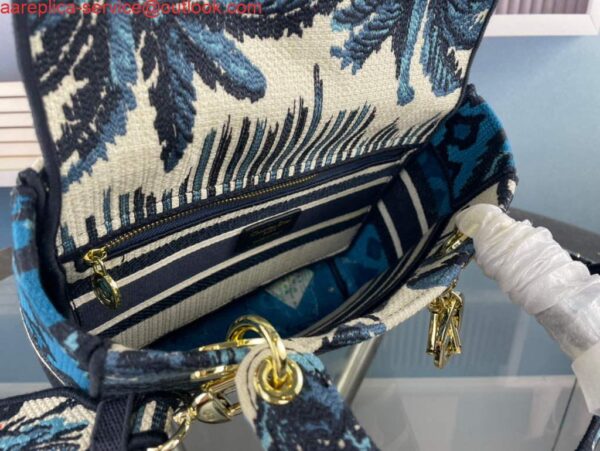 Replica Dior M0565 Medium Lady D-Life Bag Blue Cupidon Embroidery 8