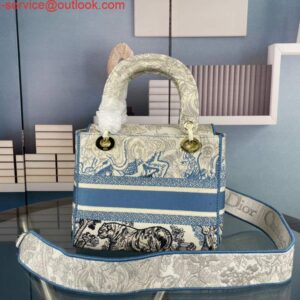 Replica Dior M0565 Medium Lady D-Life Bag Blue Toile de Jouy Embroidery 2