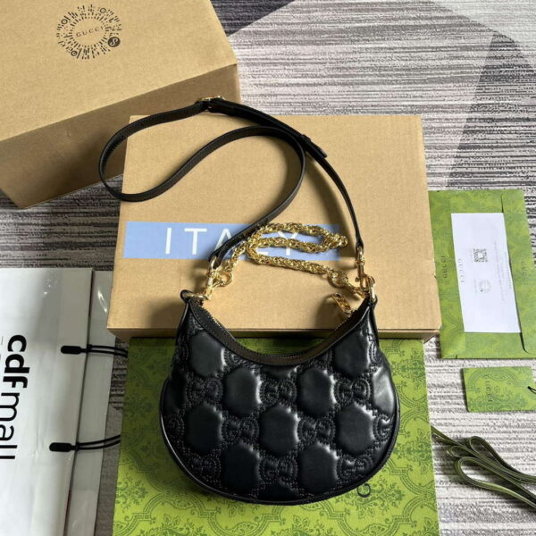 Replica Gucci 739736 GG Matelassé Mini Bag Black 3