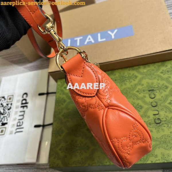 Replica Gucci 739736 GG Matelassé Mini Bag Orange 4