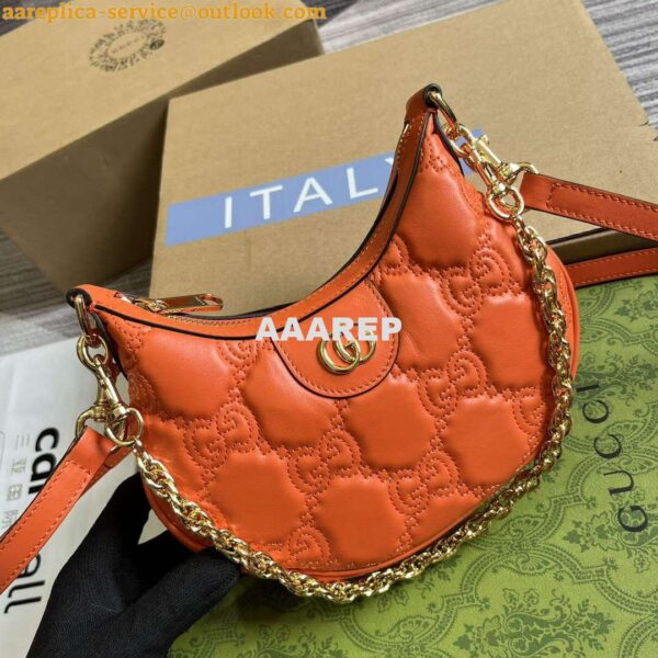 Replica Gucci 739736 GG Matelassé Mini Bag Orange 5