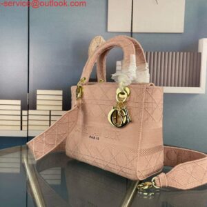 Replica Dior M0565 Medium Lady D-Life Bag Cannage Embroidery Rosewood