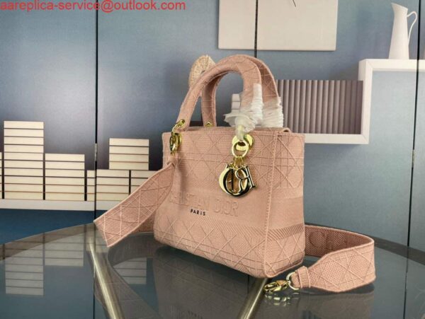 Replica Dior M0565 Medium Lady D-Life Bag Cannage Embroidery Rosewood 3