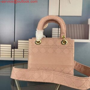 Replica Dior M0565 Medium Lady D-Life Bag Cannage Embroidery Rosewood 2