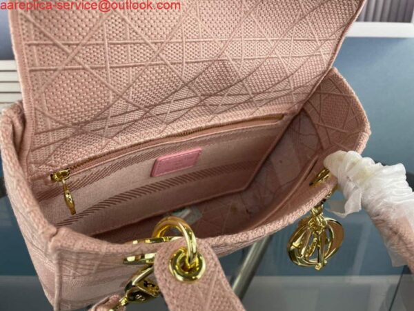 Replica Dior M0565 Medium Lady D-Life Bag Cannage Embroidery Rosewood 8