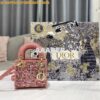 Replica Dior Micro Lady Dior Bag Grey Metallic Canvas Embroidered with 2