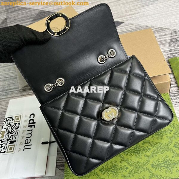 Replica Gucci ‎740834 GG Deco Small Shoulder Bag Black 9