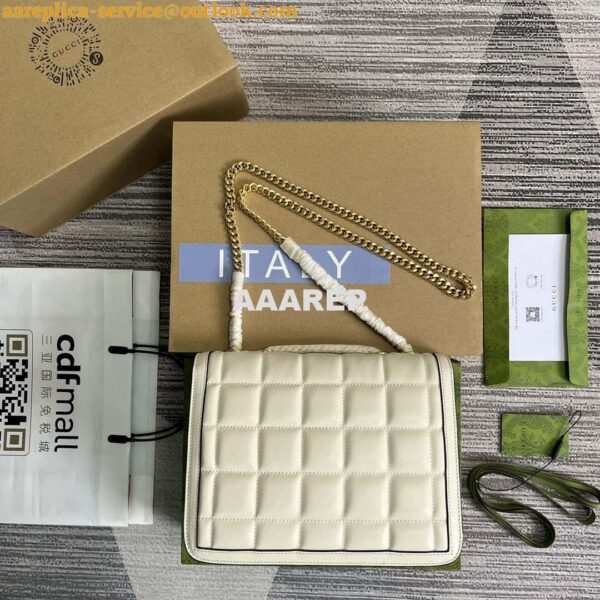 Replica Gucci ‎740834 GG Deco Small Shoulder Bag White 3