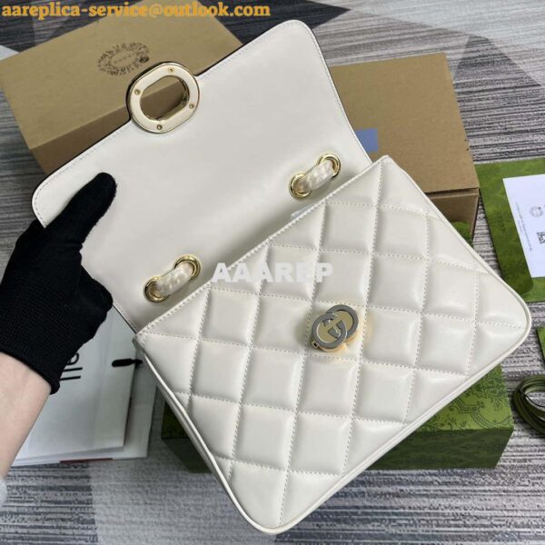 Replica Gucci ‎740834 GG Deco Small Shoulder Bag White 9