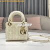 Replica Dior Micro Lady Dior Bag Grey Metallic Canvas Embroidered with