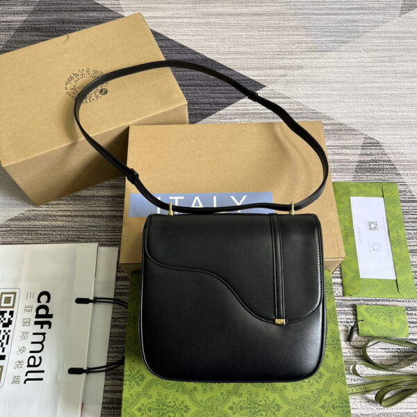 Replica Gucci 740988 Equestrian inspired shoulder bag Black 3