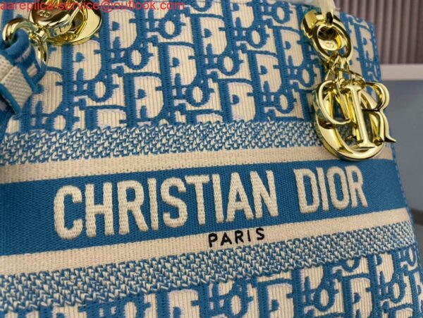 Replica Dior M0565 Medium Lady D-Life Bag Oblique Jacquard Blue 5