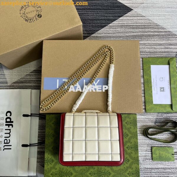 Replica Gucci ‎741457 Gucci Deco Mini Shoulder Bag Red&white 3