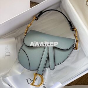 Replica Dior Micro Saddle Bag Cloud Blue Goatskin S5662 2