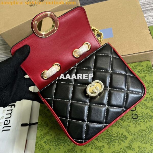 Replica Gucci ‎741457 Gucci Deco Mini Shoulder Bag Red&white 9