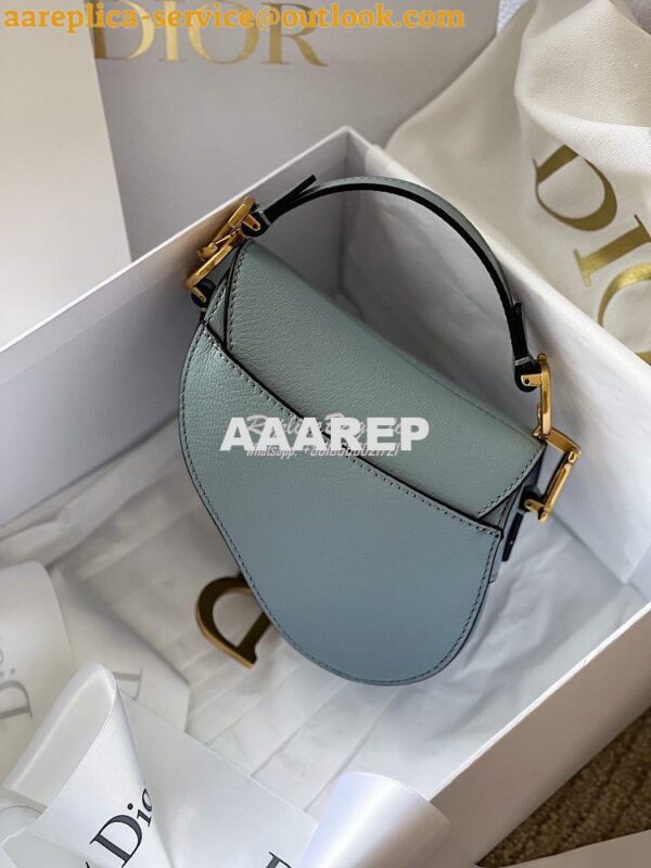 Replica Dior Micro Saddle Bag Cloud Blue Goatskin S5662 11