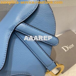 Replica Dior Micro Saddle Bag Cornflower Blue Goatskin S5662 2