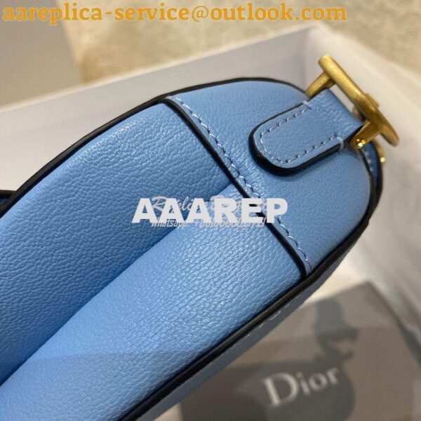 Replica Dior Micro Saddle Bag Cornflower Blue Goatskin S5662 8