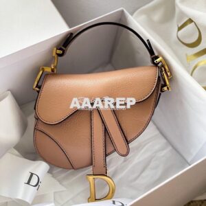 Replica Dior Micro Saddle Bag Rose Des Vents Goatskin S5662