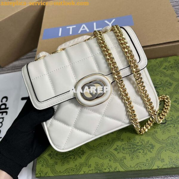 Replica Gucci ‎741457 Gucci Deco Mini Shoulder Bag White 5