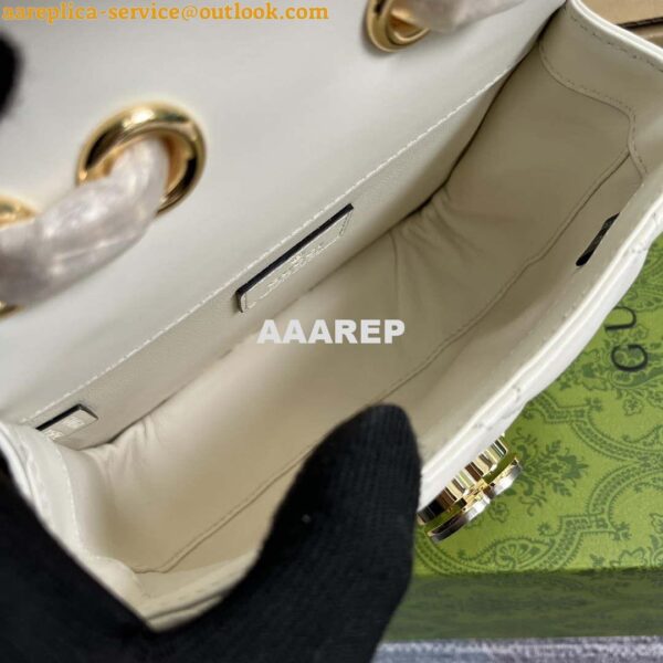 Replica Gucci ‎741457 Gucci Deco Mini Shoulder Bag White 10