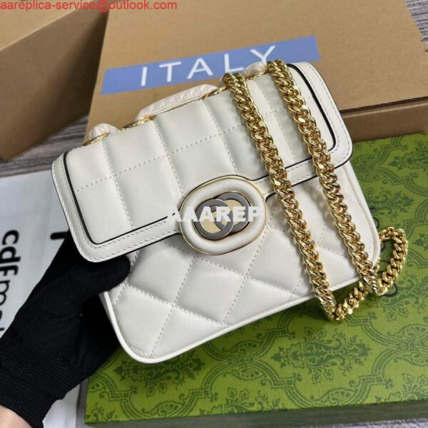 Replica Gucci 741457 Gucci Deco mini shoulder bag White 5