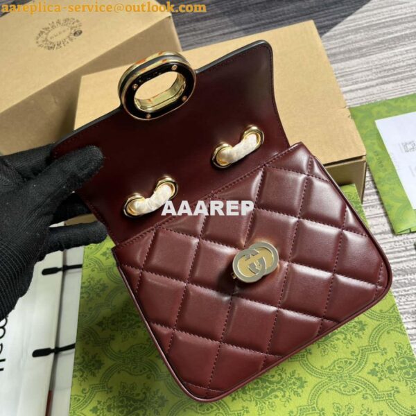 Replica Gucci ‎741457 Gucci Deco Mini Shoulder Bag Wine Red 8