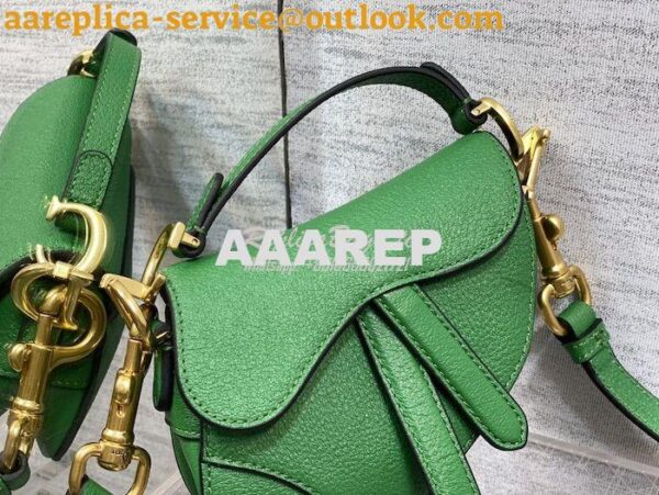 Replica Dior Micro Saddle Bag with Strap Green Goatskin S5685 6