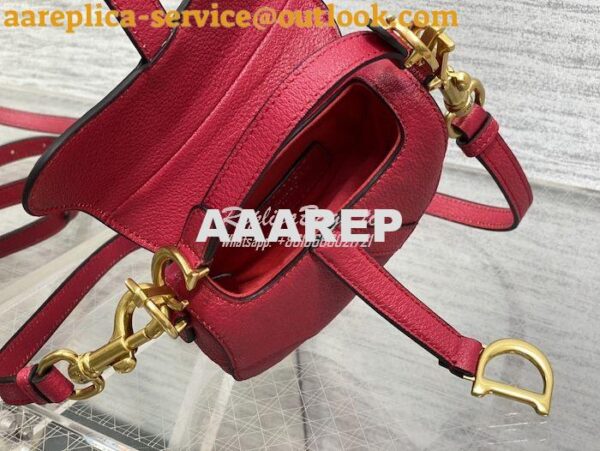 Replica Dior Micro Saddle Bag with Strap Pink Goatskin S5685 10