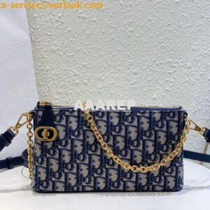 Replica Dior Midi Mini Bag Cannage Blue Oblique Jacquard S6006