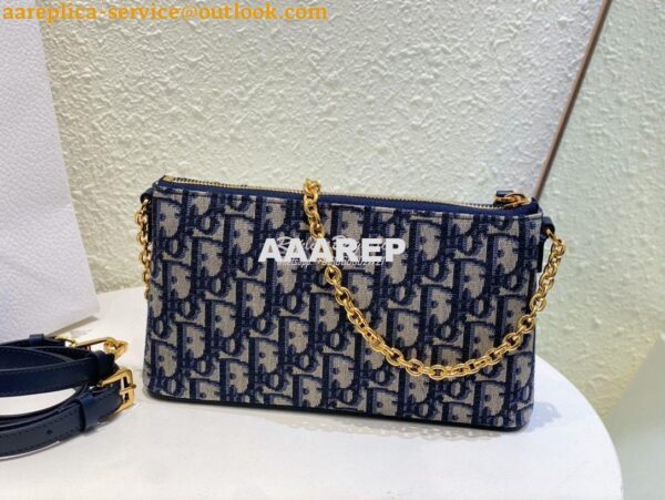 Replica Dior Midi Mini Bag Cannage Blue Oblique Jacquard S6006 5