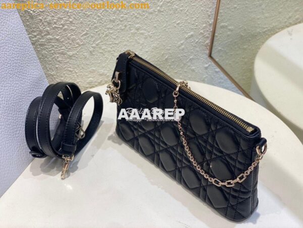 Replica Dior Midi Mini Bag Cannage Lambskin S6006 Black 5