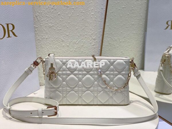 Replica Dior Midi Mini Bag Cannage Lambskin S6006 Latte 3