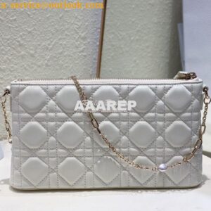 Replica Dior Midi Mini Bag Cannage Lambskin S6006 Latte 2