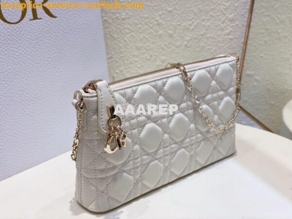 Replica Dior Midi Mini Bag Cannage Lambskin S6006 Latte 7