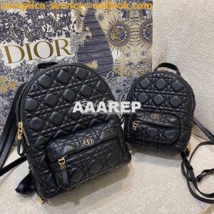 Replica Dior Mini Backpack Black Cannage Lambskin M9222U 2