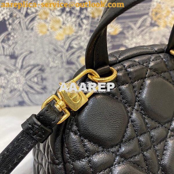 Replica Dior Mini Backpack Black Cannage Lambskin M9222U 9