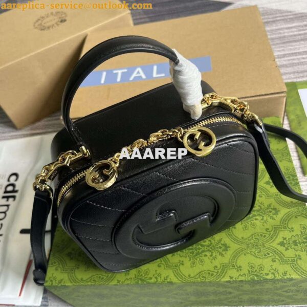 Replica Gucci 744434 Gucci Blondie Top Handle Bag Black 9