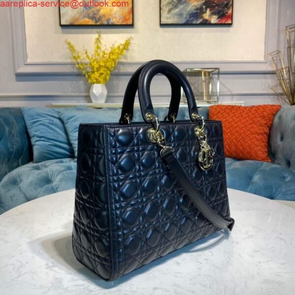 Replica Dior M0566 Large Lady Dior Bag Black Cannage Lambskin 3