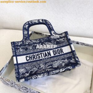 Replica Dior Mini Book Tote S5475 Blue Toile de Jouy Reverse Embroider