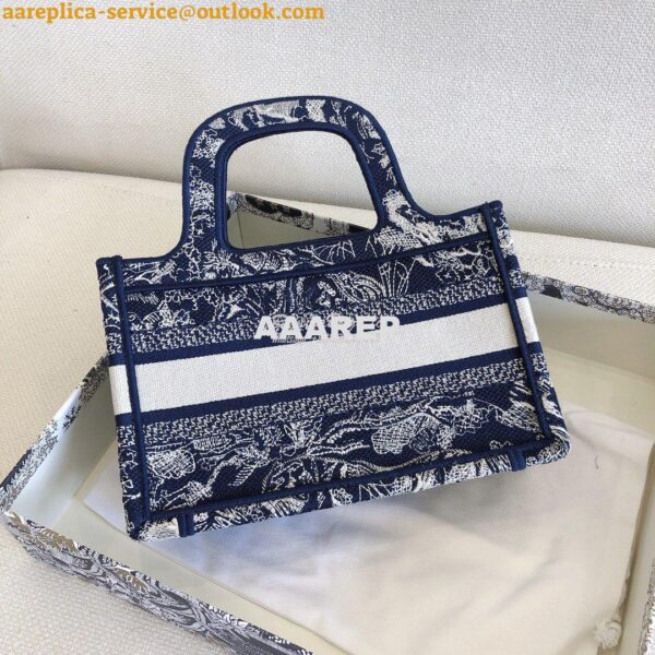 Replica Dior Mini Book Tote S5475 Blue Toile de Jouy Reverse Embroider 10