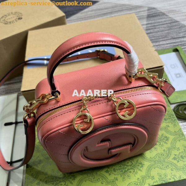 Replica Gucci 744434 Gucci Blondie Top Handle Bag Rose pink 7