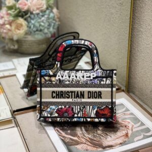 Replica Dior Mini Book Tote S5475 Multicolor Mille Fleurs Embroidery 2