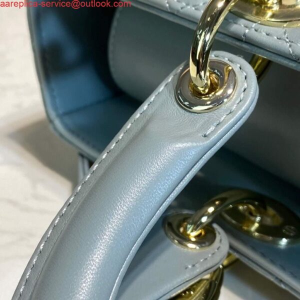 Replica Dior M0566 Large Lady Dior Bag Lake Blue Cannage Lambskin 6