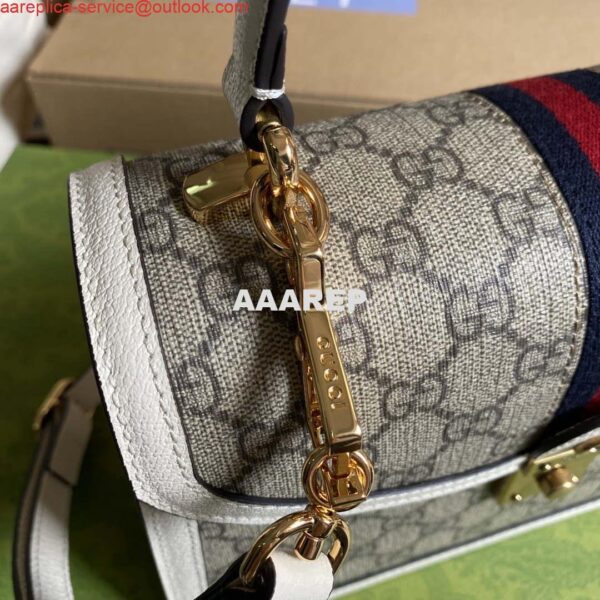 Replica Gucci Ophidia GG small top handle bag 651055 Beige and White 4