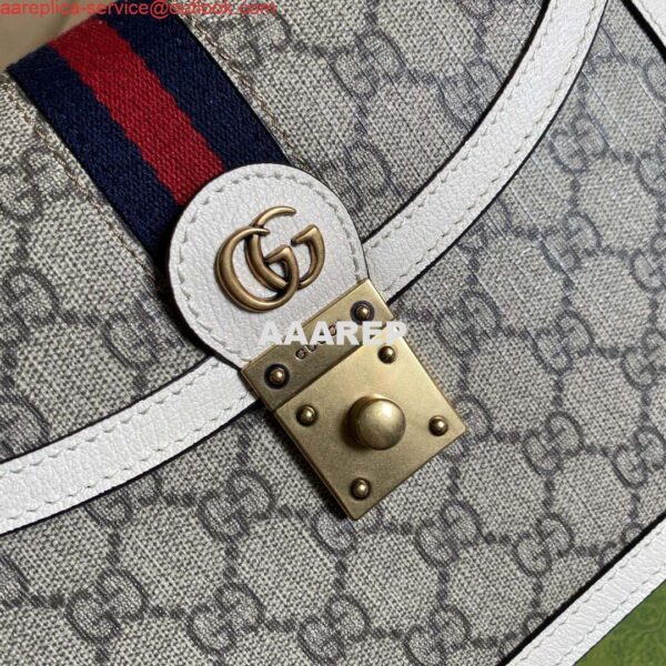 Replica Gucci Ophidia GG small top handle bag 651055 Beige and White 6