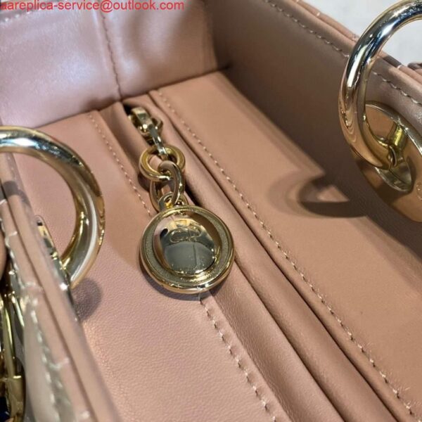 Replica Dior M0566 Large Lady Dior Bag Pink Cannage Lambskin 9