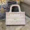 Replica Dior Mini Book Tote S5475 Rose Des Vents Houndstooth Embroider