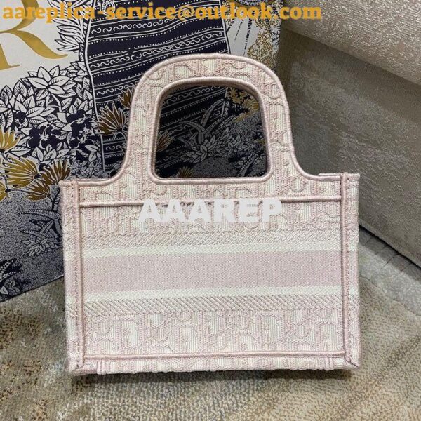 Replica Dior Mini Book Tote S5475 Rose Des Vents Oblique Embroidery 10