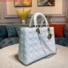 Replica Dior M0566 Large Lady Dior Bag Silver Pink Cannage Lambskin